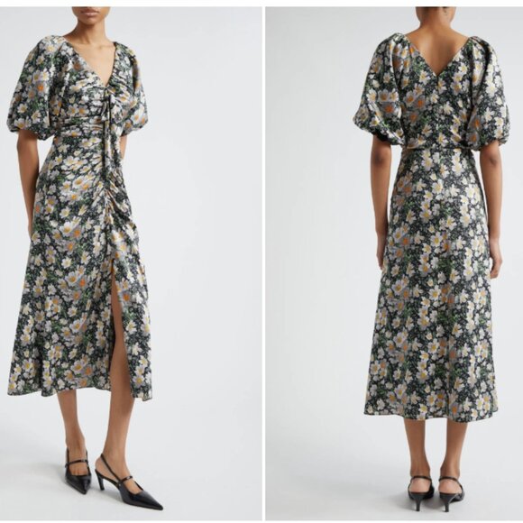 Cinq à Sept Cosmo Flowers Brenton Floral Midi-Dress - Picture 1 of 8